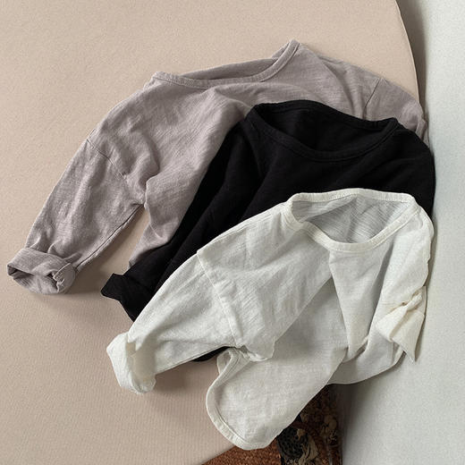 超值两件装【超有范，帅气百搭！】儿童竹节棉长袖T恤春秋百搭韩版纯棉打底衫男女童宝宝上衣潮童装 商品图1