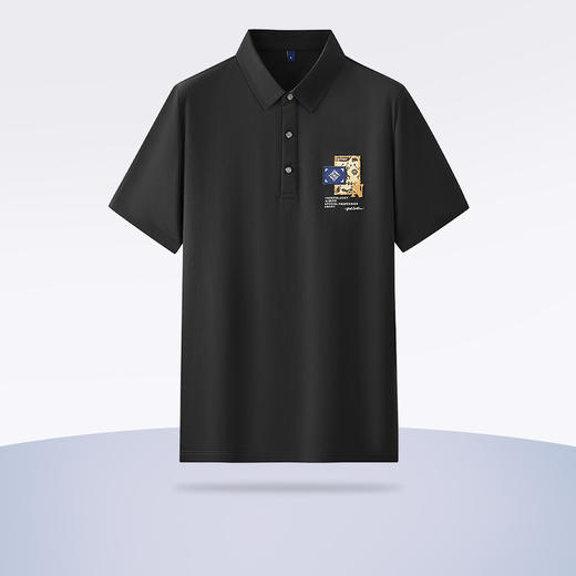 【亚麻手感】【新款DDY】大依优型大码男装短袖Polo衫翻领棉质加肥加大透气吸汗夏季上衣半袖t恤夏装 商品图0