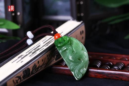 和田碧玉【龙凤牌】吊坠一对 配精美编制挂绳 商品图6