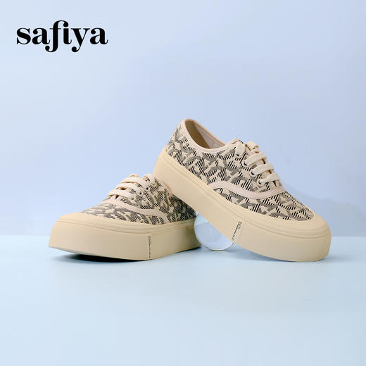 超值精选 |Safiya/索菲娅2024小众低帮豹纹印花轻便懒人帆布鞋SF33912370 商品图3