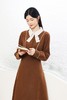 Le Malene 棕色精致气质领结收腰连衣裙 17529 商品缩略图1