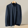 【新款DPS】大依优型大码长袖Polo衫翻领弹力加肥加大胖子上衣男士T恤肥佬打底男装 商品缩略图1