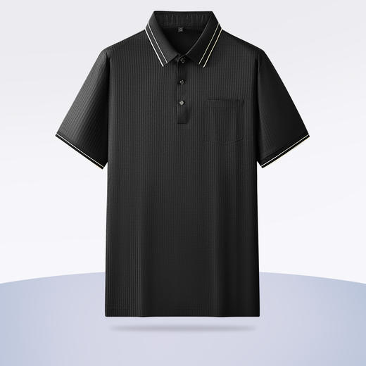 【冰丝速干】【新款DK】大依优型大码男装短袖无痕高弹Polo衫翻领加肥加大透气吸汗夏季带口袋半袖t恤夏装 商品图2