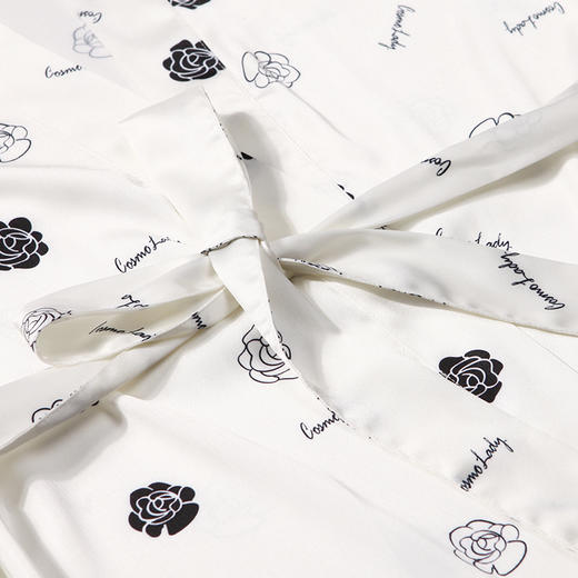 都市丽人生活家居春夏睡衣女冰雪丝印花家居服薄款吊带裙+外袍女士丝质套装LH44A3 商品图10