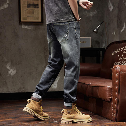 【Q】【新款DQ】大依优型大码直筒牛仔裤长裤男舒适弹力休闲简约百搭加肥加大男装潮款 商品图2