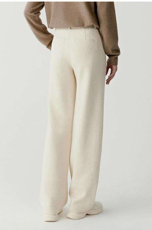 环保种植棉牦牛绒针织直筒裤 面料手感丰满 舒适亲肤 圆弧裤型高腰设计 商品图1