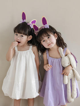  【巨可爱！】女童后背蝴蝶结吊带裙宝宝连衣裙2024夏季新款儿童纯色裙子