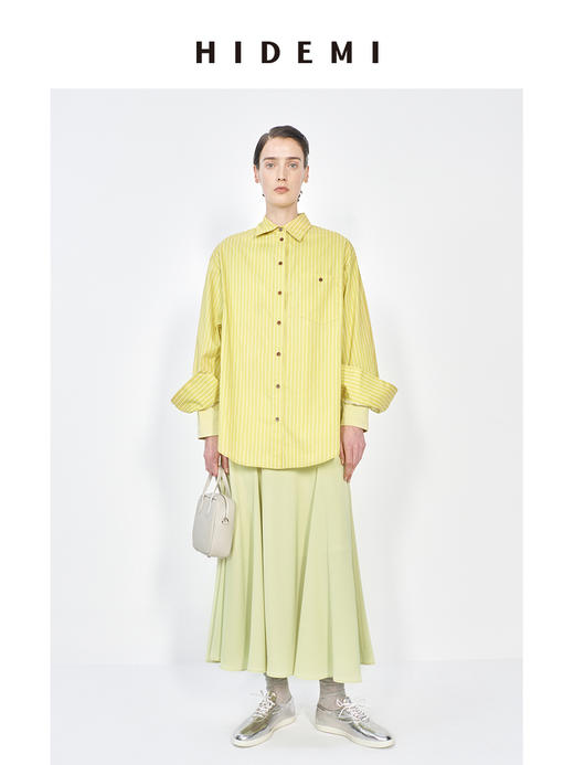 HIDEMI 慵懒斜纹垂坠感鱼尾半身裙 商品图3