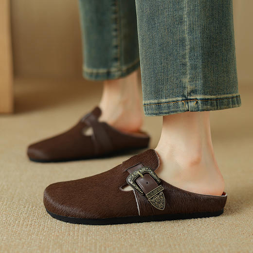 【预售5天】时尚爆款，勃肯全马皮毛拖鞋NJMK&K858 商品图0