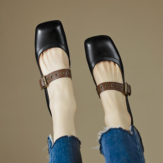 【预售5天】新春复古，牛皮舒适带小低跟皮鞋女单鞋XHD&D2406 商品图10