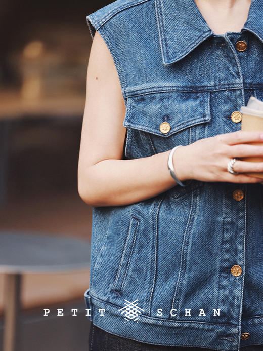 PETIT SCHAN小闪 CLO#215  Blue Kenting 蓝色垦丁 金葱牛仔马甲 商品图4