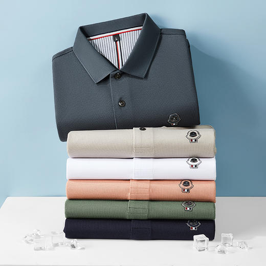 【莱赛尔】【DDY】大依优型大码男装短袖Polo衫翻领莱赛尔珠地网眼加肥加大透气吸汗夏季上衣半袖t恤夏装 商品图1