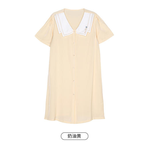 都市丽人生活家居春夏睡衣女泡泡梭织棉家居服薄款短袖裙女士梭织棉睡裙LH46E6 商品图8