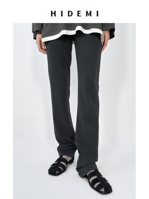 HIDEMI 极简百搭显瘦顺滑感不易皱直筒裤长裤 商品图3