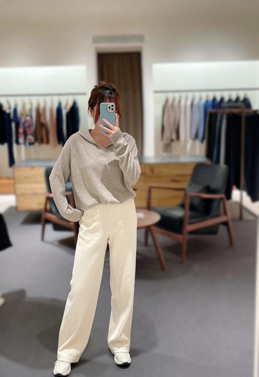 环保种植棉牦牛绒针织直筒裤 面料手感丰满 舒适亲肤 圆弧裤型高腰设计 商品图5