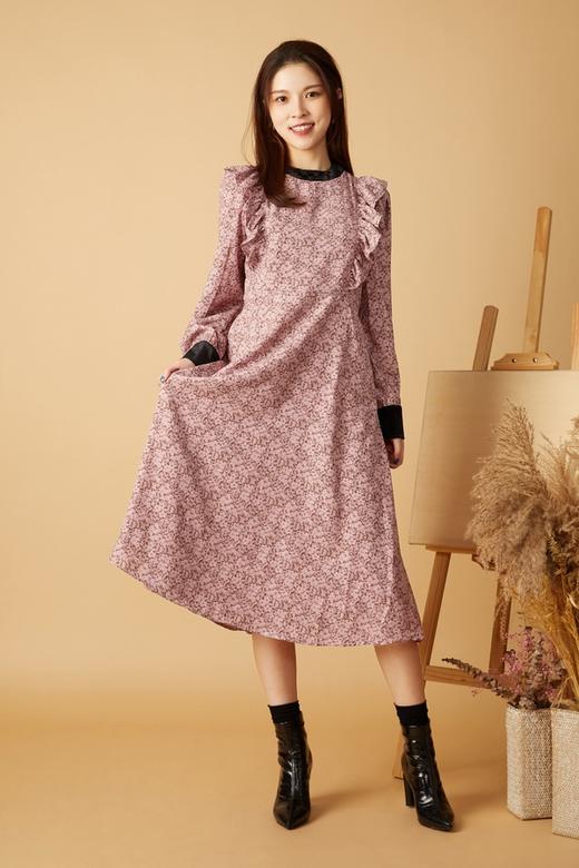 ANSUABEL 复古碎花荷叶边连衣裙 10477 商品图4