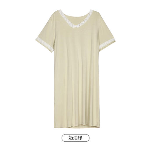 都市丽人好睡好眠春夏睡衣女针织人棉家居服薄款短袖裙女士针织睡裙LH46A1 商品图8