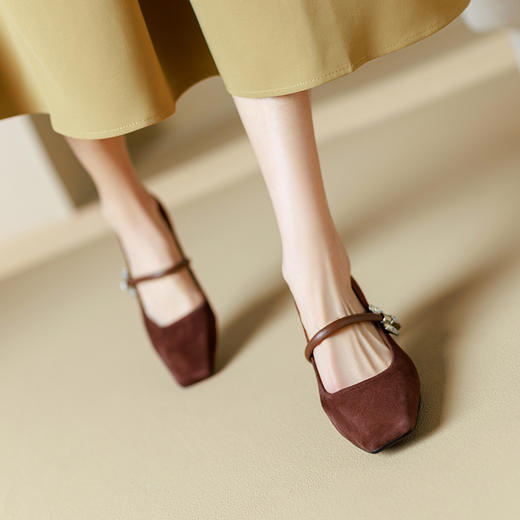 【预售5天】性感简约，纯色浅口羊反皮高跟鞋SY&G2020-1 商品图1