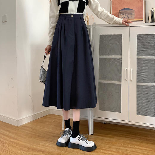 2025春秋款【洋气百搭 中长款半身裙】新款韩版 甜美休闲 小个子A字裙女 商品图6