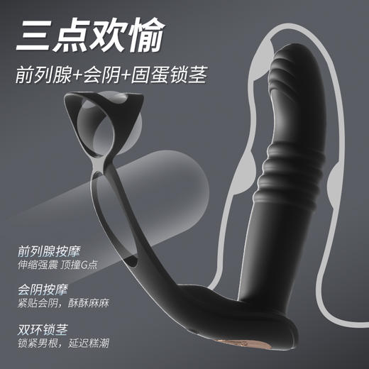 谜姬 伸缩扣动款后庭前列腺按摩器后庭肛塞男同用扩肛器门塞sm房事工具刺激变态穿戴式外出玩具 男性成人情趣性用品 钻小程序遥控伸缩扣动款 商品图5