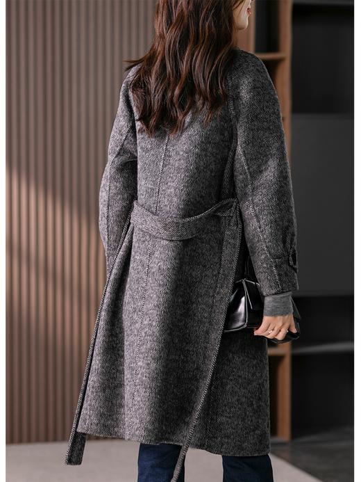 轻奢高级感双面羊驼大衣女2023秋冬新款西装领中长款毛呢外套 商品图3