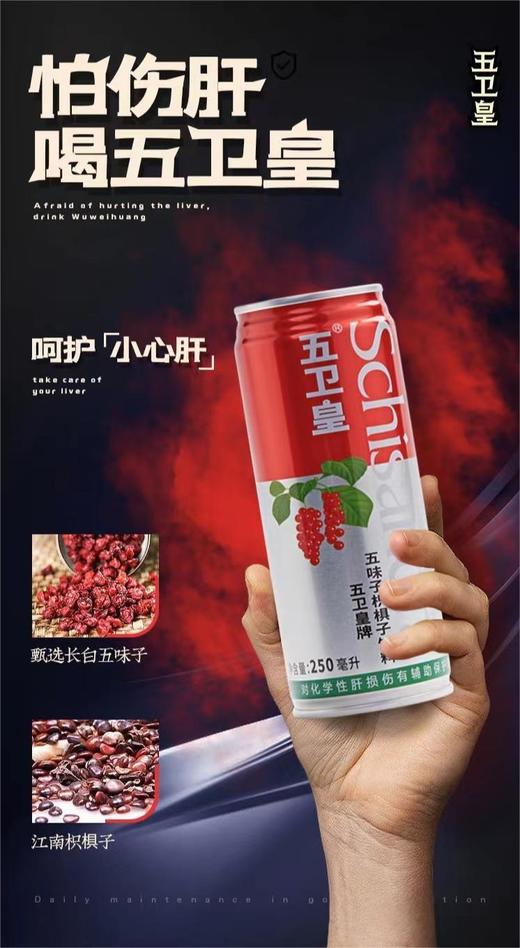 五卫皇功能型饮料肝保健液五味子枳椇子饮料滋补养生饮料保健食品礼品12罐装250毫升 商品图0