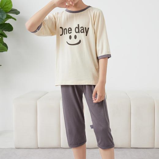 【限量抢，莫代尔升级款更舒适】2024儿童雅赛尔家居服，夏季薄款男童女宝雅赛尔七分袖套装宝宝休闲A类空调服 商品图2