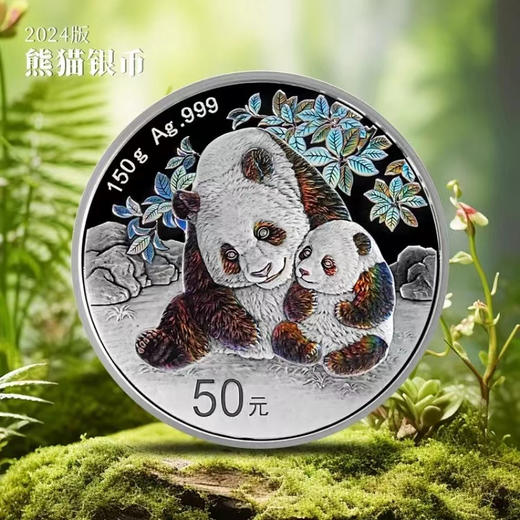 2024年熊猫精制银币 大规格 光变鳞彩熊猫币 商品图1