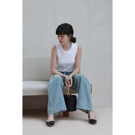 HeyDress法式U领吊带背心女春季针织白色内搭修身显瘦无袖上衣