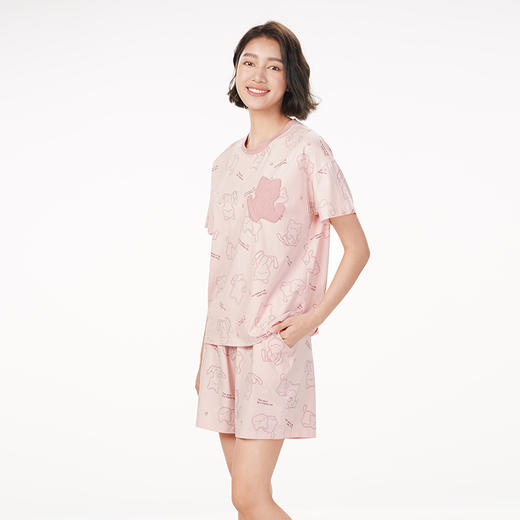 都市丽人亲情蜜语生活家居春夏睡衣女凉感无尘棉家居服薄款短袖短裤女士套装LH49A1 商品图6