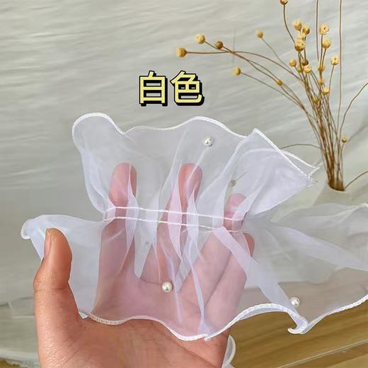 【热卖】芭蕾风花束欧根纱加密褶皱/素边珍珠款/1米/包 商品图3