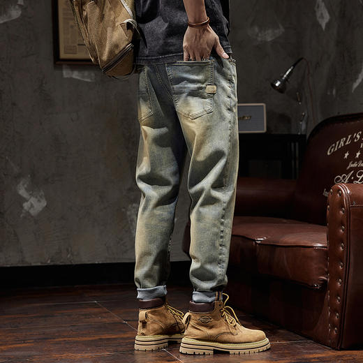 【Q】【新款DQ】大依优型大码直筒牛仔裤长裤男舒适弹力休闲简约百搭加肥加大男装潮款 商品图3
