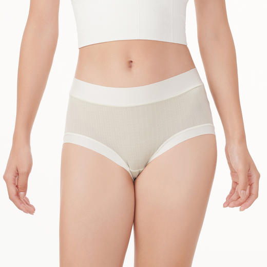 都市丽人健康系列宽版包覆内裤女锦提花女士内裤中腰平角内裤LK45C3 商品图1