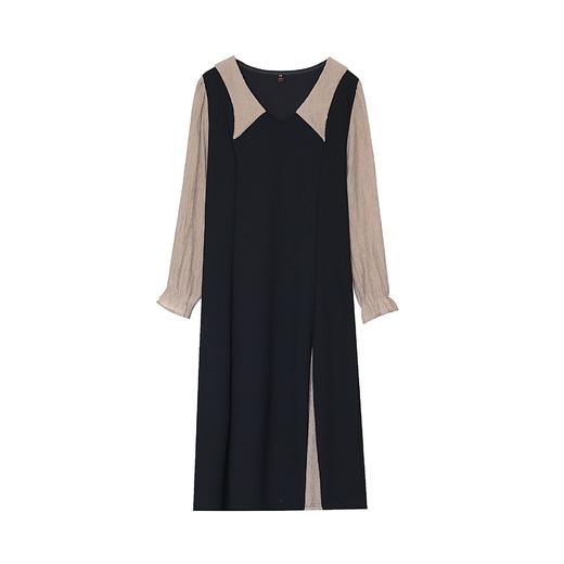 大码秋款中长款胖MM时髦通勤气质修身长袖时尚连衣裙 商品图4