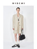 HIDEMI 米色轻盈亚麻设计感翻领贴袋大廓形西装中裤套装 商品缩略图0