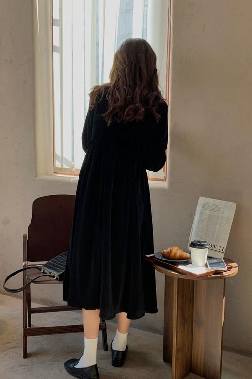 L.Fleuri 黑色高领收腰A型连衣裙 15069 商品图4