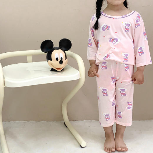 【限量抢，莫代尔升级款更舒适】2024儿童雅赛尔家居服，夏季薄款男童女宝雅赛尔七分袖套装宝宝休闲A类空调服 商品图14