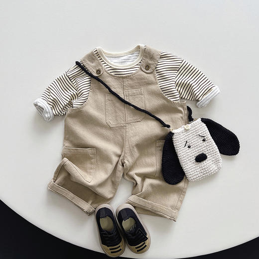 【上身巨有范！】男童背带裤春秋季新品女童韩版宽松百搭长裤子宝宝中小童休闲长裤 商品图3