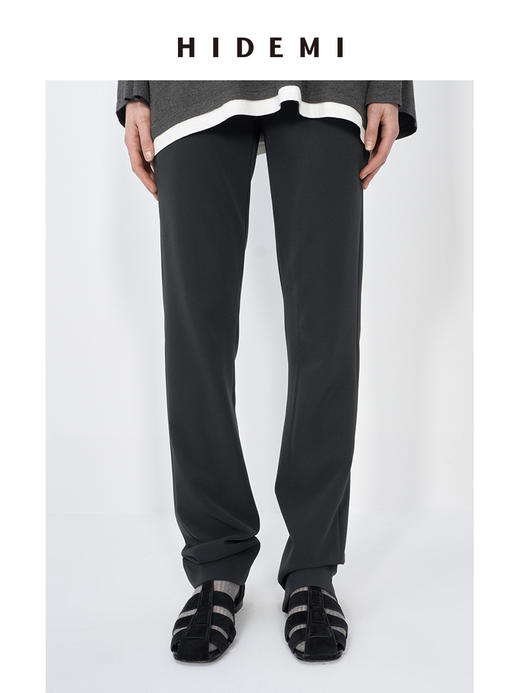 HIDEMI 极简百搭显瘦顺滑感不易皱直筒裤长裤 商品图1