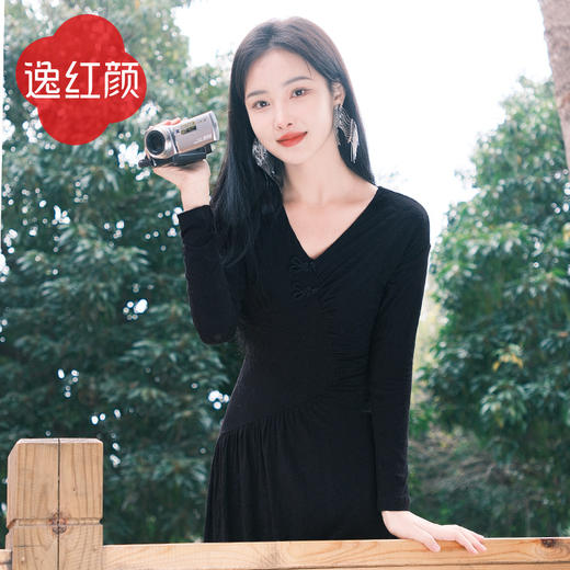 逸红颜『星萧』好温柔的裙子!知性针织提花连衣裙，清雅飘逸!超弹!超显瘦!！ 商品图0