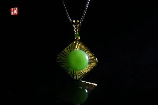 和田碧玉18K金镶嵌吊坠 商品图4