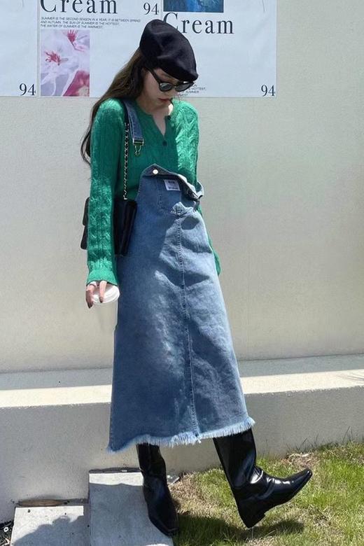 WHO KNOWS 时髦牛仔背带连衣裙 14167 商品图0