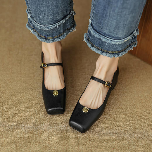 【预售5天】春季新款，两色浅口低跟真皮单鞋KC-310 商品图7