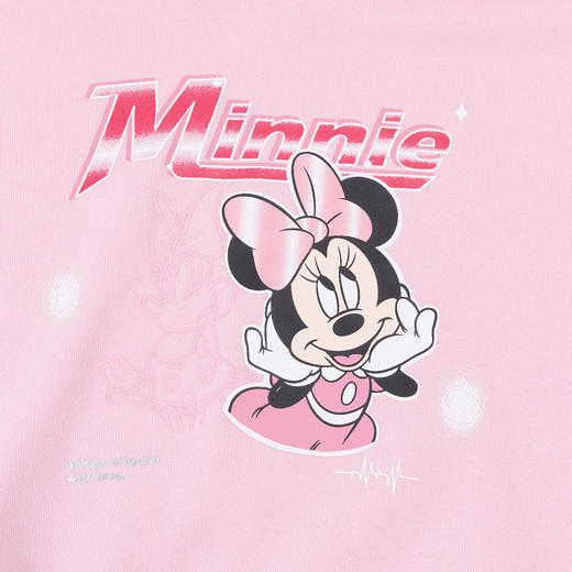 【商城同款】迪士尼2024春季女童连帽卫衣卡通米妮印花上装中小童棉弹卫衣231DS1046 商品图8