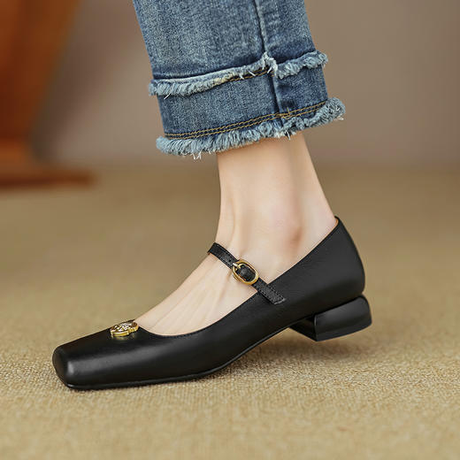 【预售5天】春季新款，两色浅口低跟真皮单鞋KC-310 商品图12