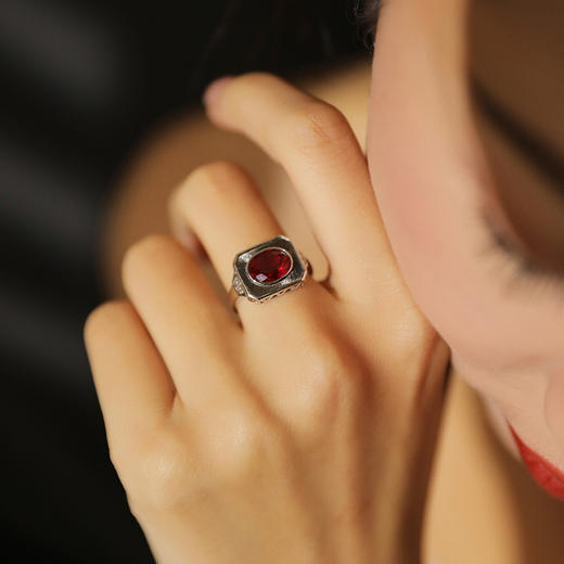 Black Tea 红茶红宝石系列 | 红茶星光红宝石戒指 商品图3