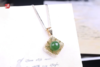 和田碧玉18K金镶嵌吊坠 商品缩略图0