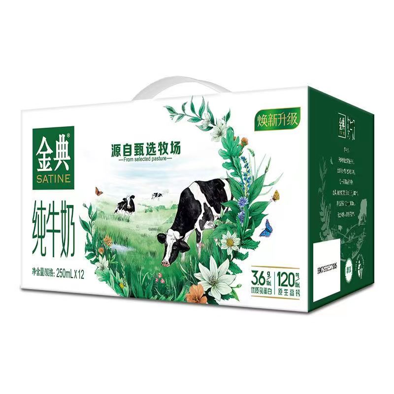 金典纯牛奶(苗条砖)250ml*12
