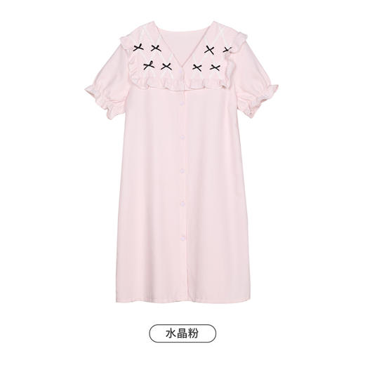 都市丽人生活家居春夏睡衣女软绵绵家居服薄款短袖裙女士睡裙LH46D6 商品图8