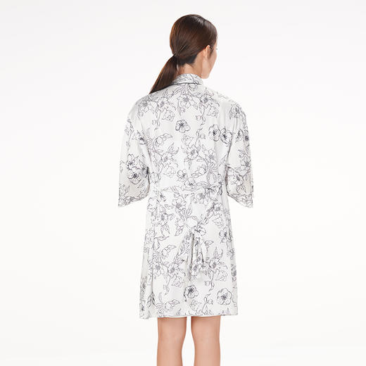 都市丽人好睡好眠春夏睡衣女冰雪丝印花家居服薄款吊带裙+外袍女士丝质套装LH44A4 商品图7